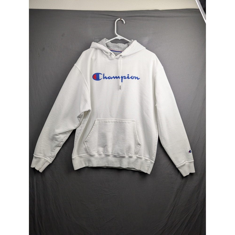 Champion Mens Authentic Athleticwear Hoodie White Size Large